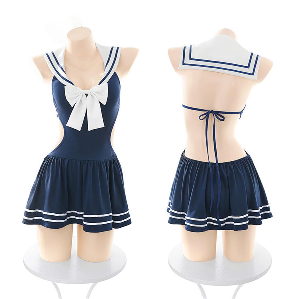 Sexy Bunny Girl Cosplay Sailor Cute Mini Bow JK Perfect for Cultural School and Popular with Bunny [harukita] Costume, Uniform, Skirt, Tie, Uniform,