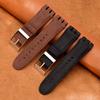 23mm Echtes Rindsleder Uhrenarmband für Swatch Weiches Wasserdichtes Herren-Uhrenarmband in Schwarz/Braun, Premium Ersatzarmband