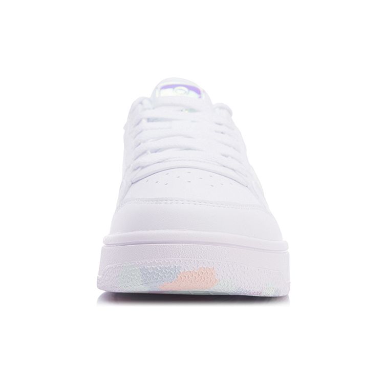 Li-Ning Classic Casual Non-Slip Lightweight Balance Wear-Resistant Low-Top Skate Shoes Women Sneaker White AGCR342-2