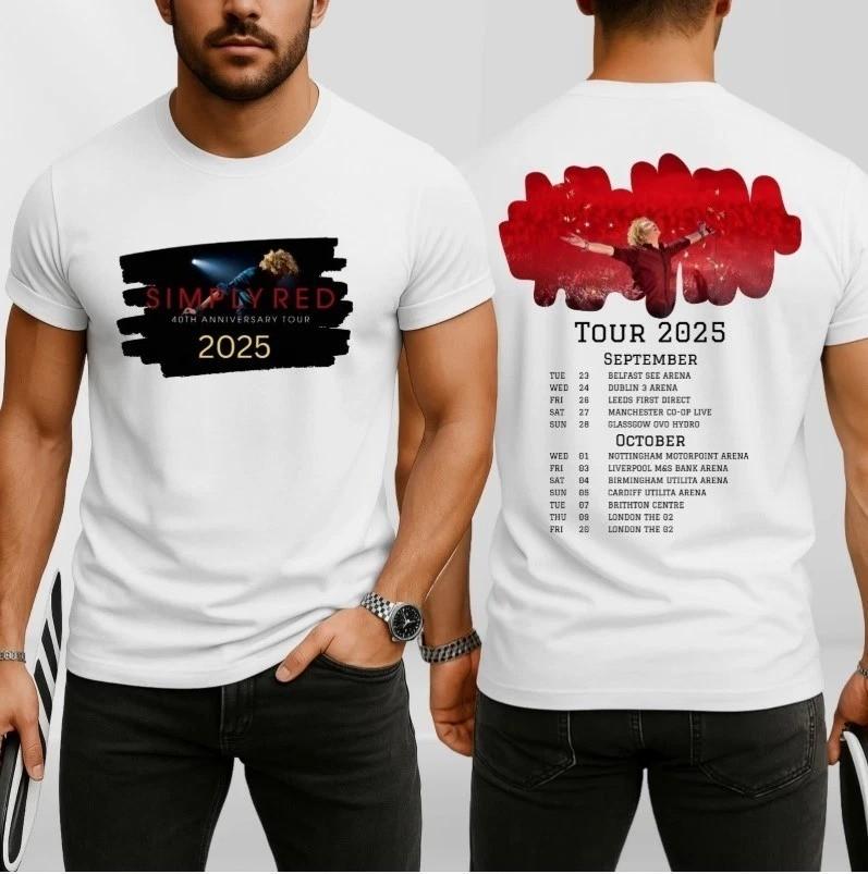 Simply Red 40th Anniversary Tour 2025 T Shirt For Men Women FN1560 Unisex T-Shirt XXXL