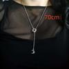 Bohemian Moon Pendant Necklace With Silver Tassel And Irregular Chain For Party Wear