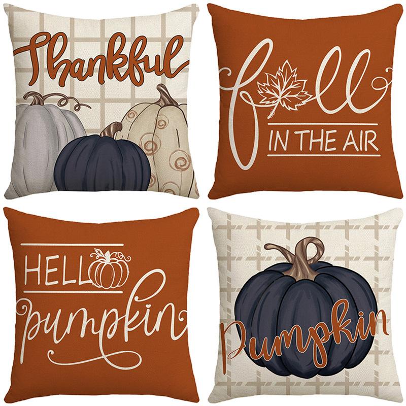 Autumn New Linen Letter Print Sofa Pillow Living Room Cushion Bedside Bay Window Cushion Cover