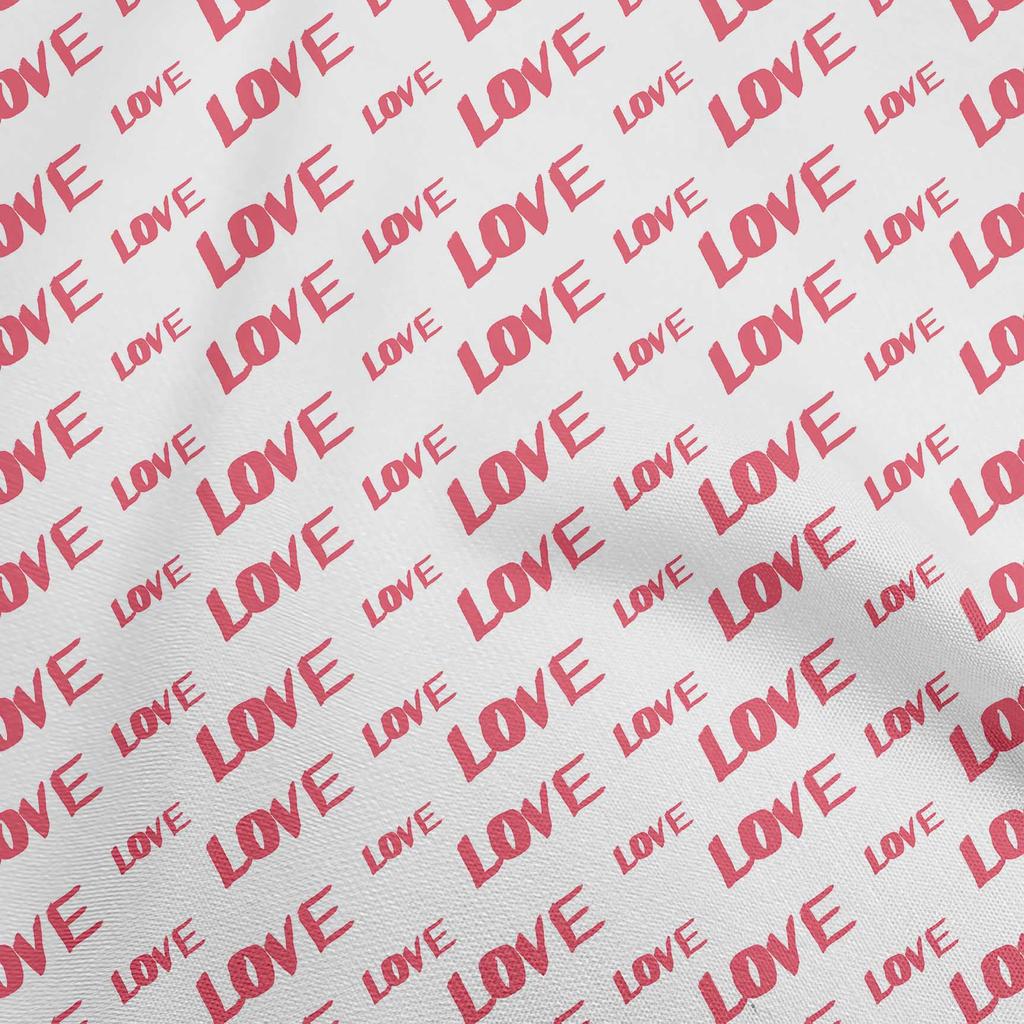oneOone Cotton Poplin Fuschia Pink Fabric Writing Love Dress Material Fabric Print Fabric By The Yard 42 Inch