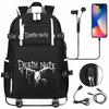 Anime Cloud Print USB Backpack for Teens Students Casual Large Capacity Travel Daypack