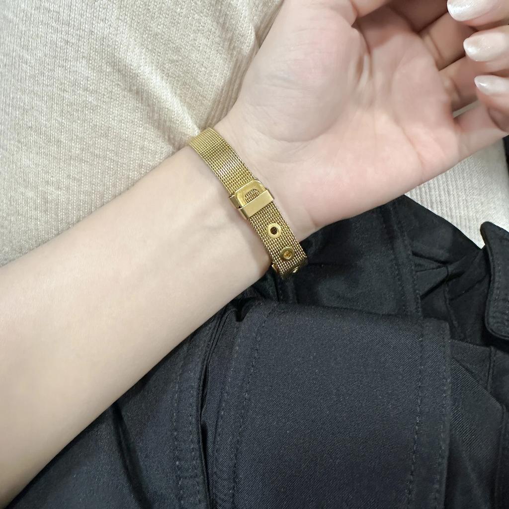 8/10/12/16mm Stainless Steel Mesh Watch Strap Bracelet Buckle Stacking Bangle Belt Unisex Wrist Handmade Jewelry Accessories