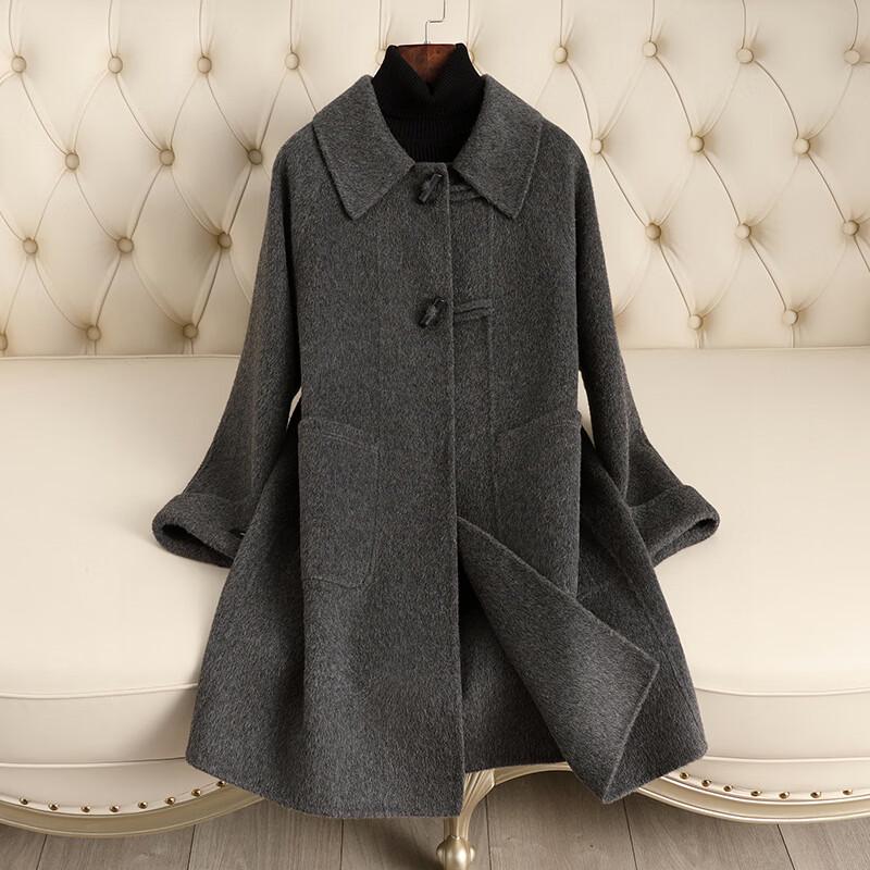 KAISER Women s Pure Wool Double-sided Toggle Coat M