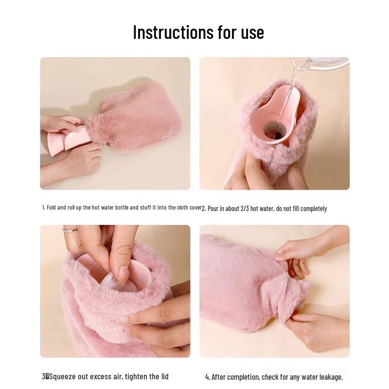 Plüsch-Wärmflasche - Handwärmer & Bauchkompresse, Verdickt und explosionsgeschützt