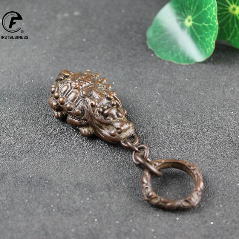 Antique Brass Mythical Beast Pi Xiu Statues Retro Copper Ring Brings wealth Small Statue Desktop Decoration Accessories Ornament