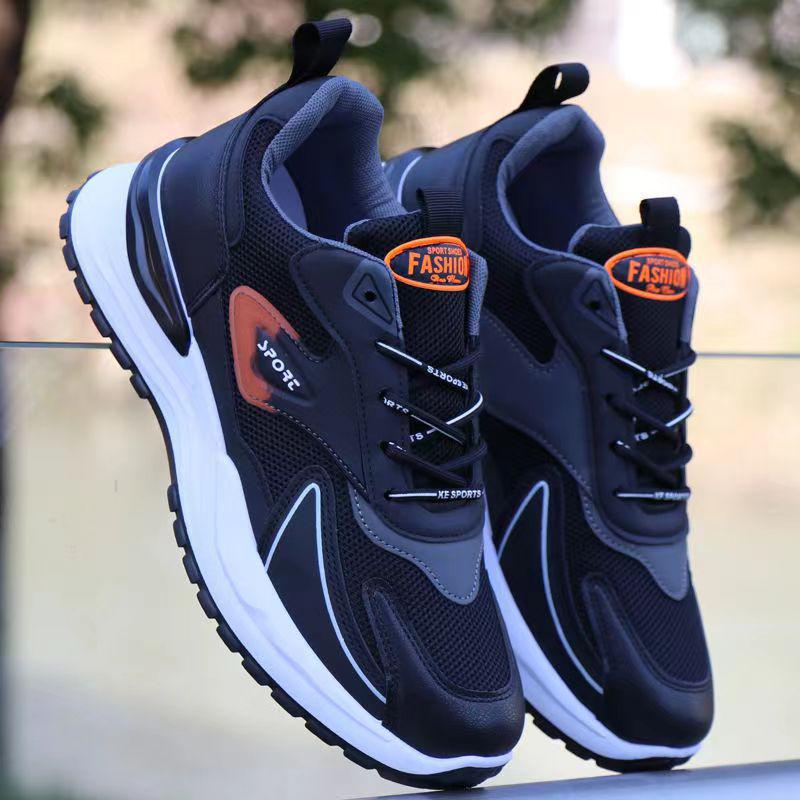 Men s Trendy Running Shoes: Breathable Mesh Casual Sneakers 40 чёрный