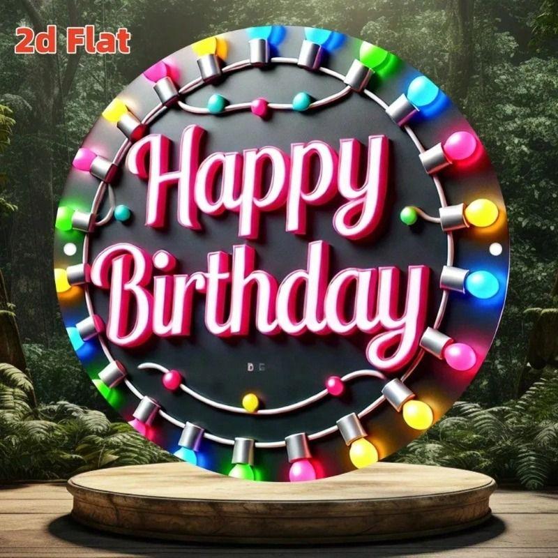 Round Metal Tin Sign Wall Art Home Living Room Office Cafe Decor 20x20cm