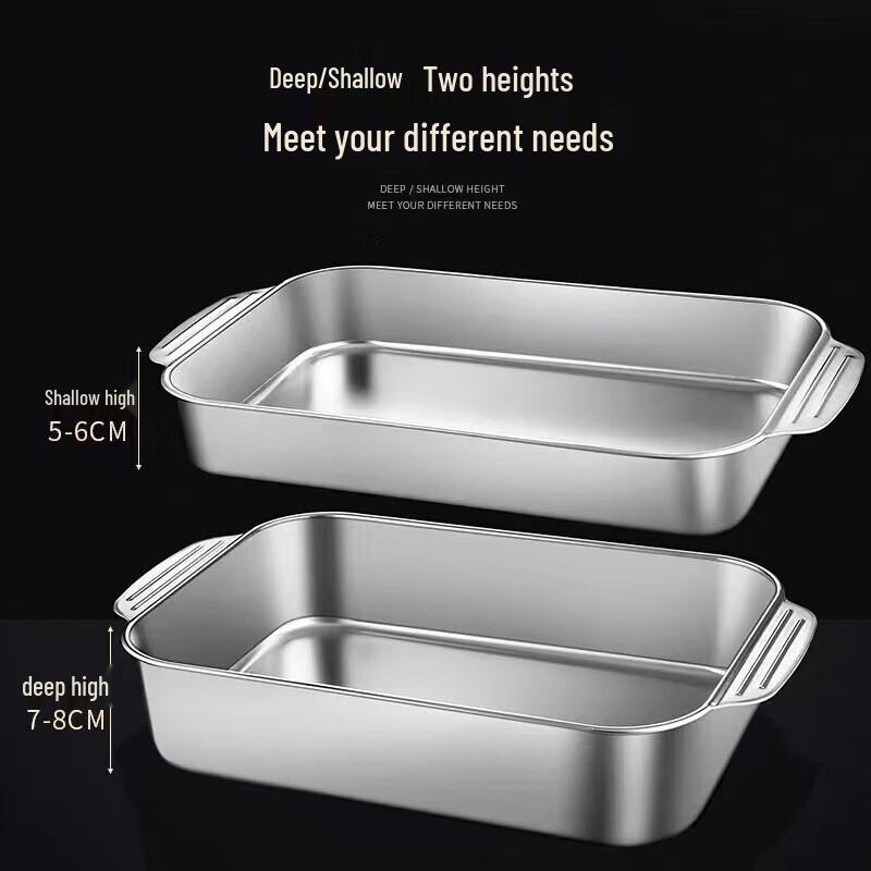 Obdélníkový nerezový pekáč a servírovací tác