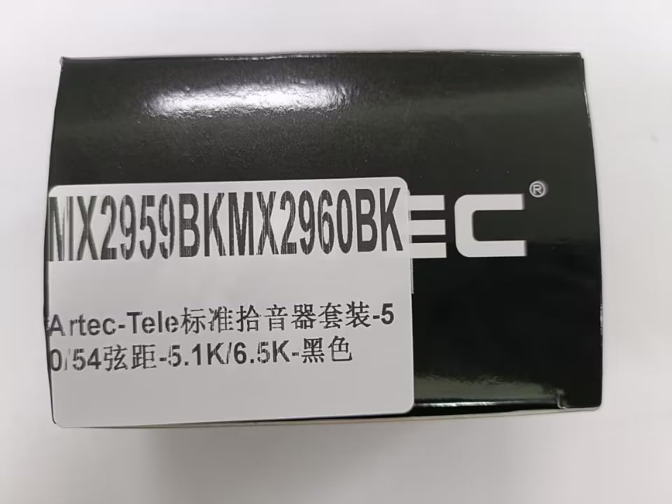 Artec TFA40 Alnico 5 Telecaster Pickups, PU Set TL, for Neck/Bridge Electric Guitars, Black (Set of 2)