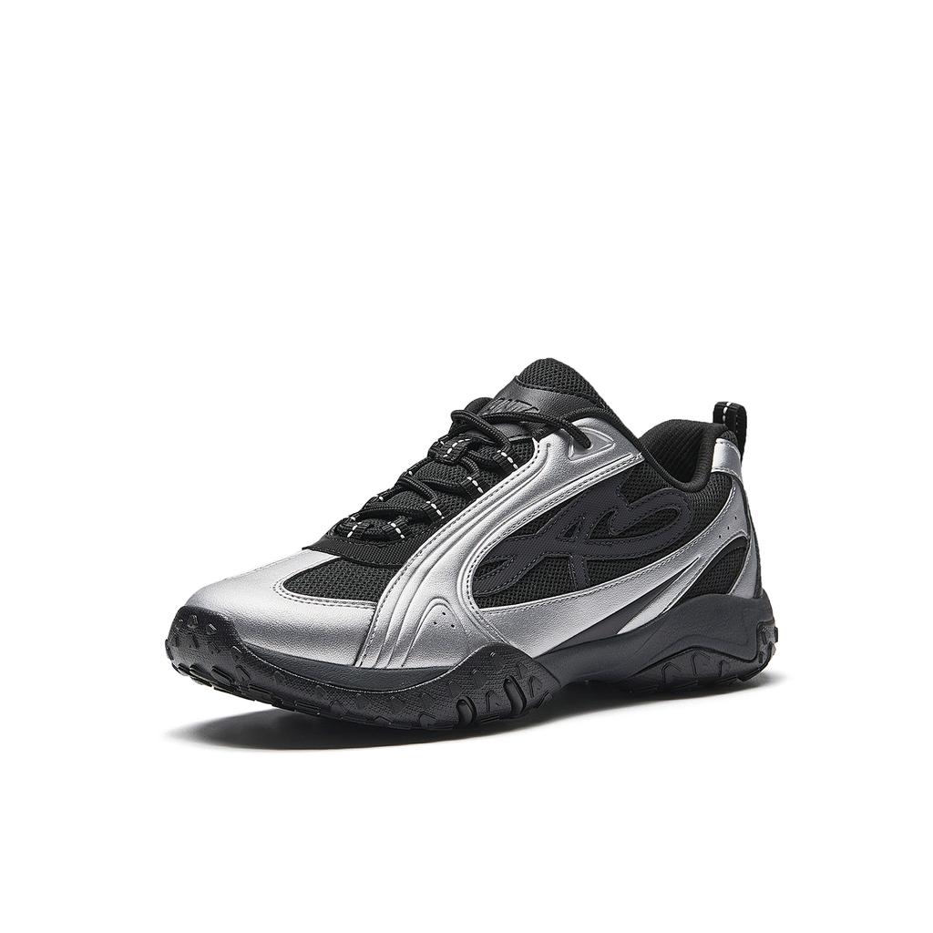 Anta Joyful Abrasion Resistant Breathable Slip Resistant Low top Casual Shoes Women's Tranquil Black Silver 922618881-2