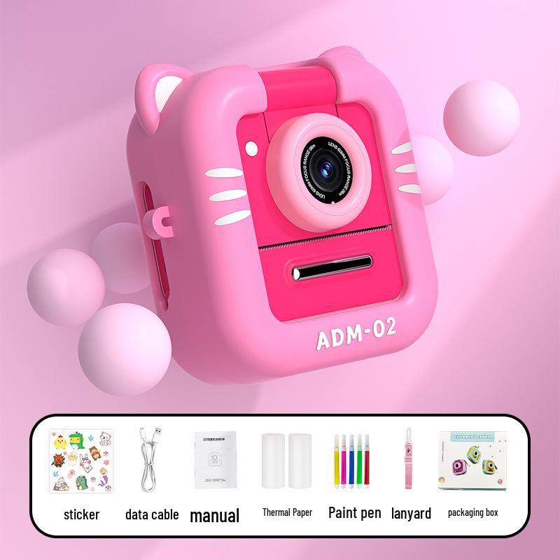 Children s Cartoon Mini Flip Lens Instant Camera - Cute HD Video Camera for Students