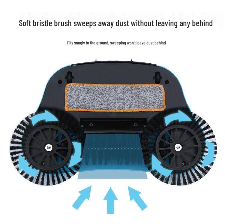 Push-Type Sweeper and Mopping Vacuum Cleaner Combo: Broom, Dustpan, and Soft Mop All-in-One