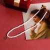 Clavicle Chain Christmas Necklace Santa Cartoon Pendant Choker All-match Pearl Chain  Gift