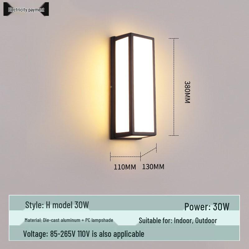 Waterproof Minimalist LED Wall Light with Smart Sensor for Outdoor Use