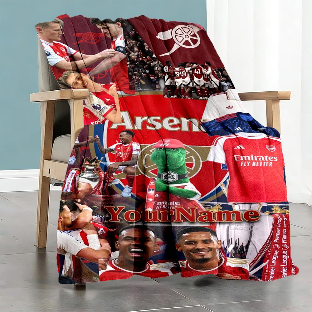 Arsenal Customize Your Name Blanket Throw Personalized Blanket Comfortable Versatile for Living Room Livingroom Office Home Decor Ideal for All Season
