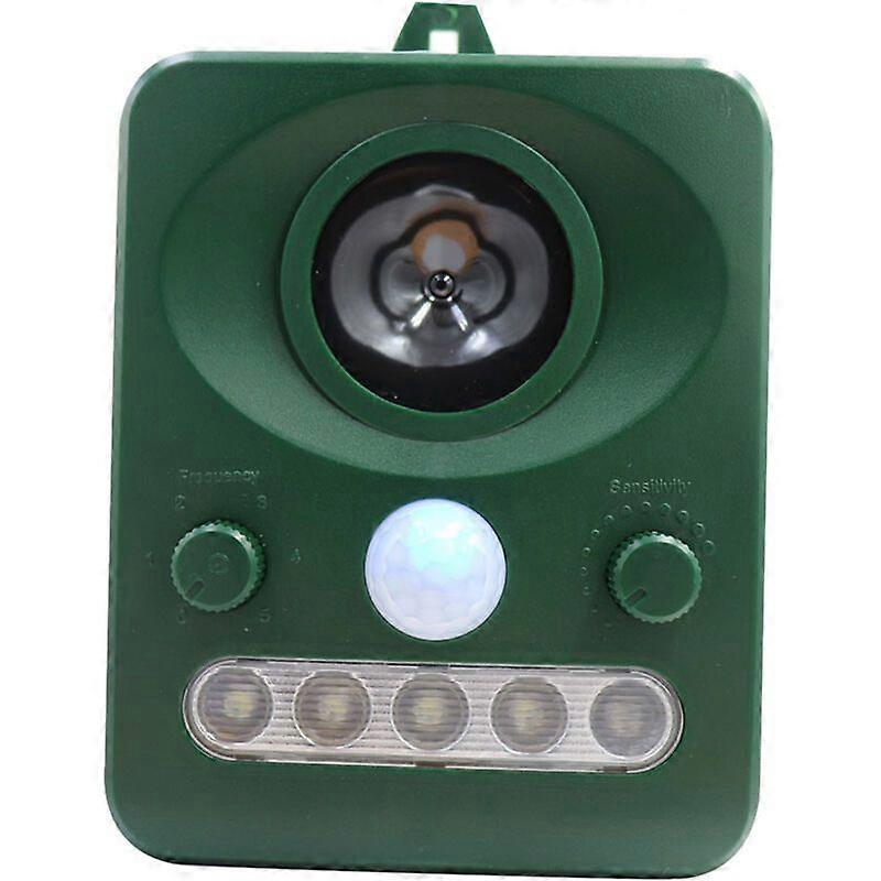 grid cool ZNAZQNQ001 Outdoor Solar Ultrasonic Bird Repeller, Solar and USB Dual Charging, Waterproof Design, Built-in Battery, Grass Green