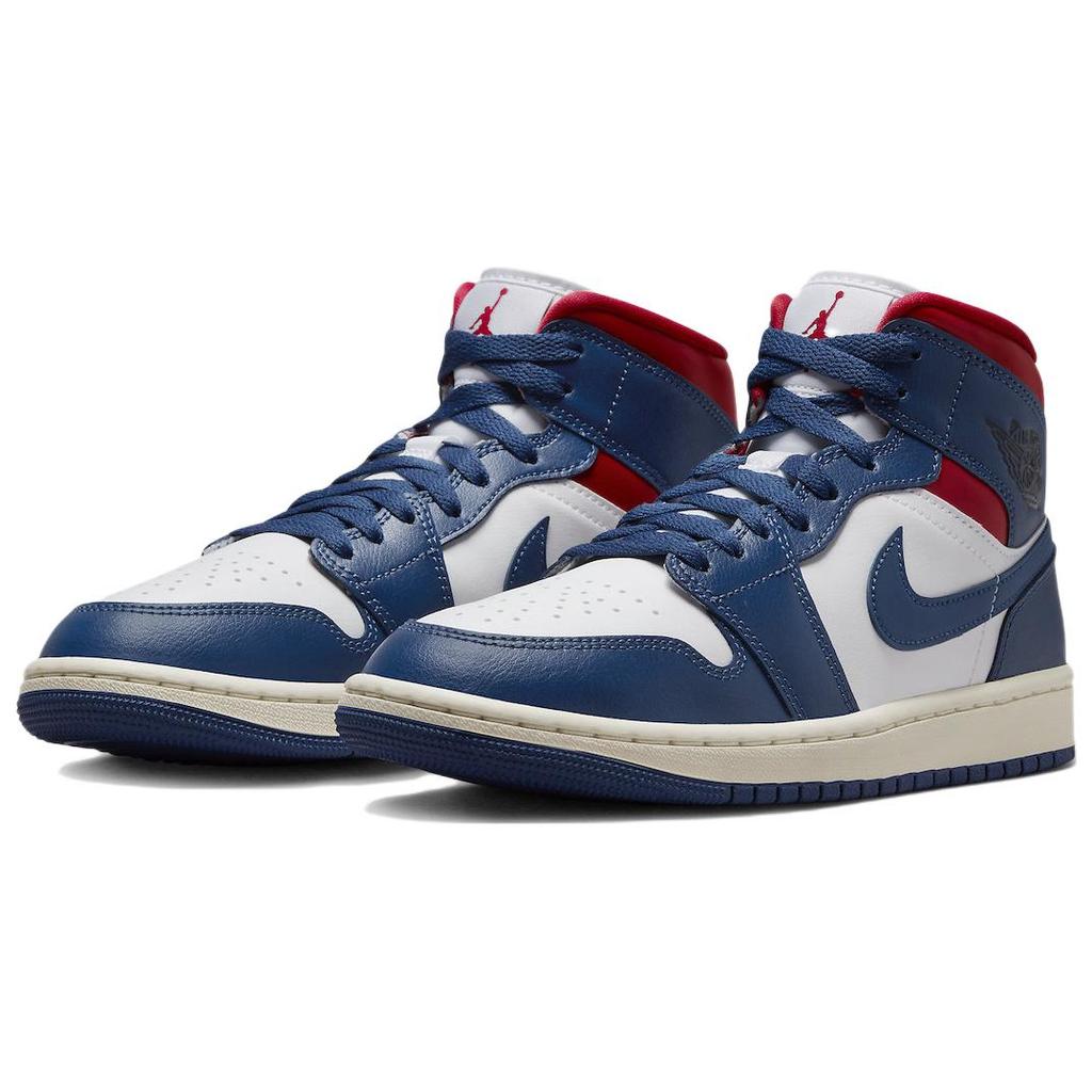 New JORDAN 1 Mid French Blue Gym Red Women's BQ6472-146