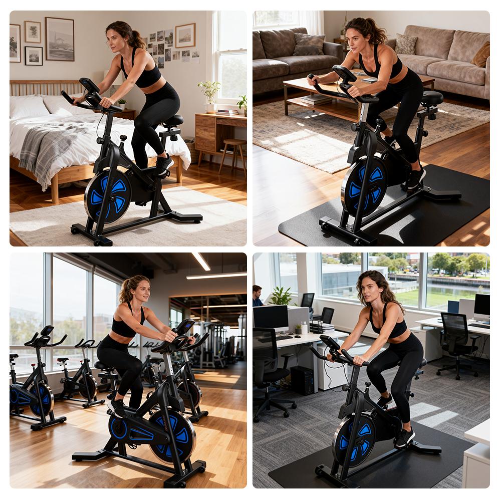 Indoor Cycling Bike iScooter QK116 6KG Flywheel Adjustable Resistance Magnetic Spin Bike LCD Screen Silent Belt