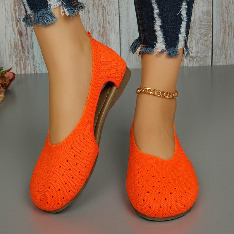 

Новые женские туфли-одиночки большого размера с полым плетением «муха», на плоской подошве, с неглубоким вырезом, дышащие, с круглым носком, для ленивой работы 42 оранжевый