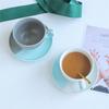 Korean Ins Wind Small Fresh Ceramic Coffee Cup and Saucer Set Afternoon Tea Nordic Style Creative Small Exquisite Coffee Cup