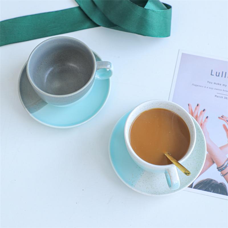 Korean Ins Wind Small Fresh Ceramic Coffee Cup and Saucer Set Afternoon Tea Nordic Style Creative Small Exquisite Coffee Cup