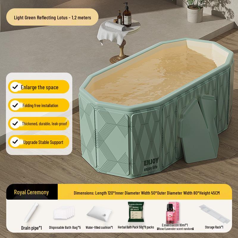 Foldable Full Body Bath Tub for Adults & Couples - Compact Household Bath Basin & Children's Sitz Bath
