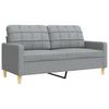 4 Piece Sofa Set with Footstool and Decorative Cushions Light Grey Fabric