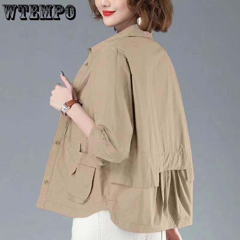 Windbreaker Jacket Top Women's Thin Short Coat Women's Spring and Autumn Fashion Casual Shirt Woman