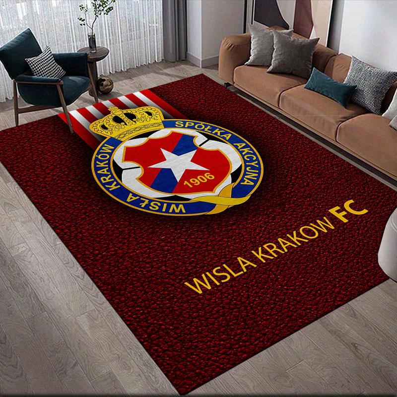 Wisla Krakow Flannel Printed Carpet, Home Sofa Decoration for Living Room & Bedroom, Non‑Slip Play Flannel Floor Mat for Game Room