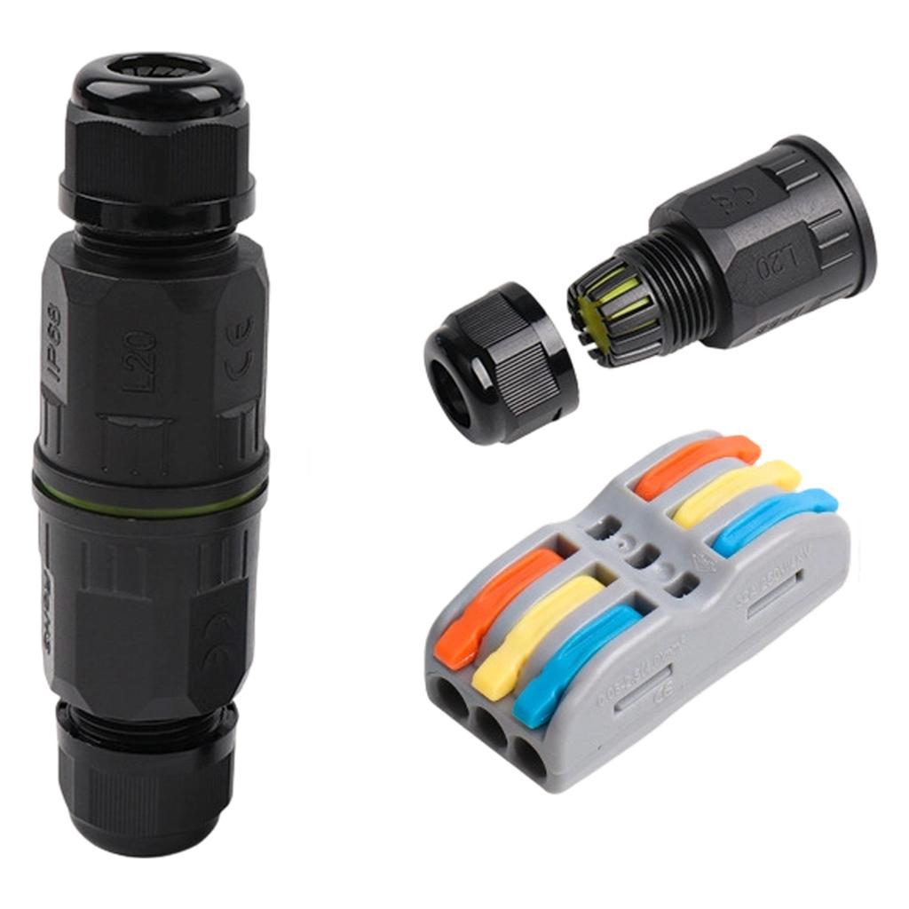 Waterproof Cable Connector Quick Connection 2/3 Pin Electrical Terminal Adapter Wire Connector For Outdoor Use