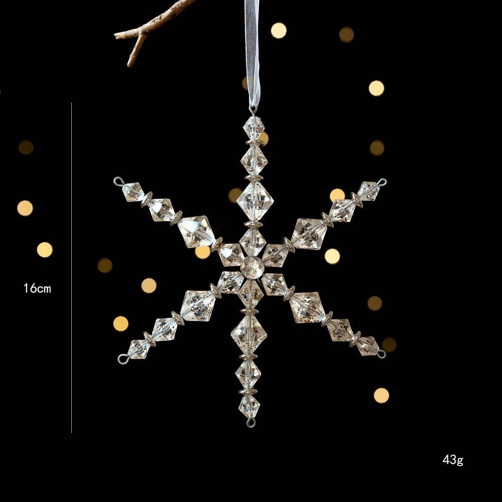 Transparenter Schneeflocken-Eiszapfen Acryl Hängende Schneeflocken-Ornament Heimdeko