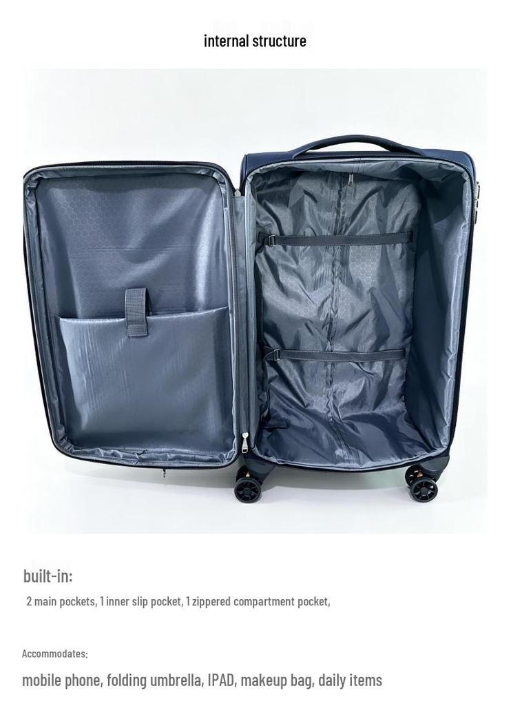Luxury Men's Soft Leather Business Trolley: Large Capacity Travel Suitcase with Universal Wheels and Combination Lock.
