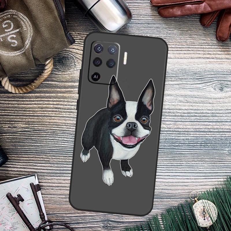 Boston Terrier Dog For OPPO A79 A54 A74 A94 A58 A78 A98 A5 A9 A53 A52 A72 A15 A16 A17 A57 A77 A76 A96 Case