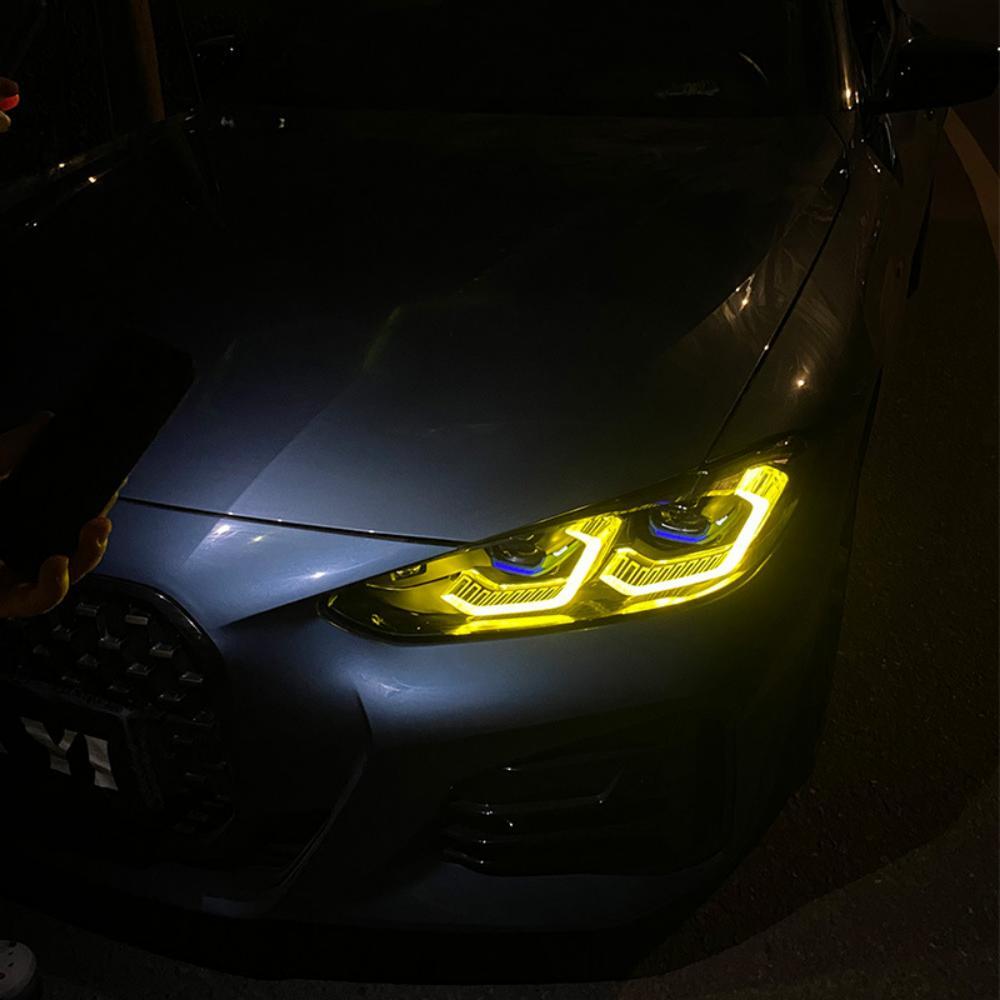 Yellow Angel Eyes DRL LED Boards For 2022 2023 BMW M3 G80 M4 G82 G83 G22 G23 G26 Daylight Laser Headlight OE# 9851048 9851047