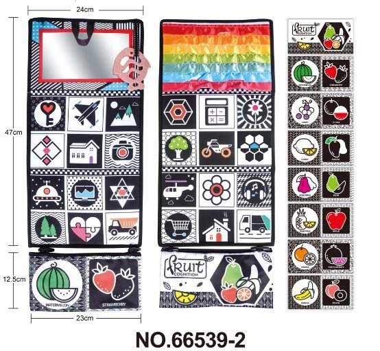 Baby Can'T Tear Desk Calendar Cloth Book Fun Mirror Toy 0-3 Years Old Early Education English Letter Black And White Color Cloth Book