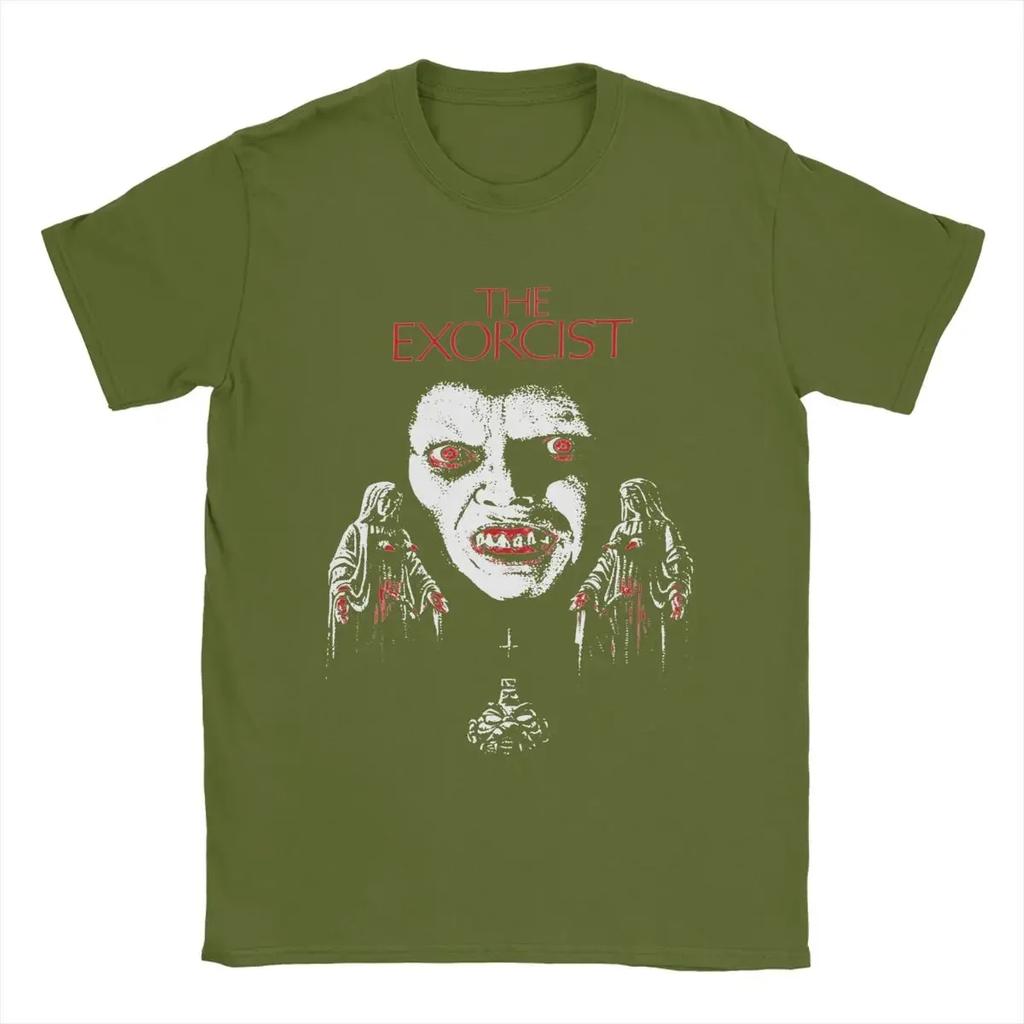 The Exorcist Horror T-Shirt for Novelty 100% Cotton Tee Shirt Round Neck Short Sleeve T Shirts Graphic Clothing