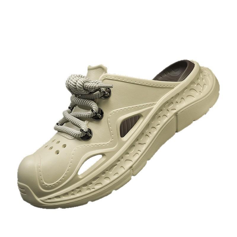 Fashion Summer New EVA Mens Sandals Light Comfortable Trend Sandals Fashion Round Head Solid Color Breathable Bag Head Hole Shoes men