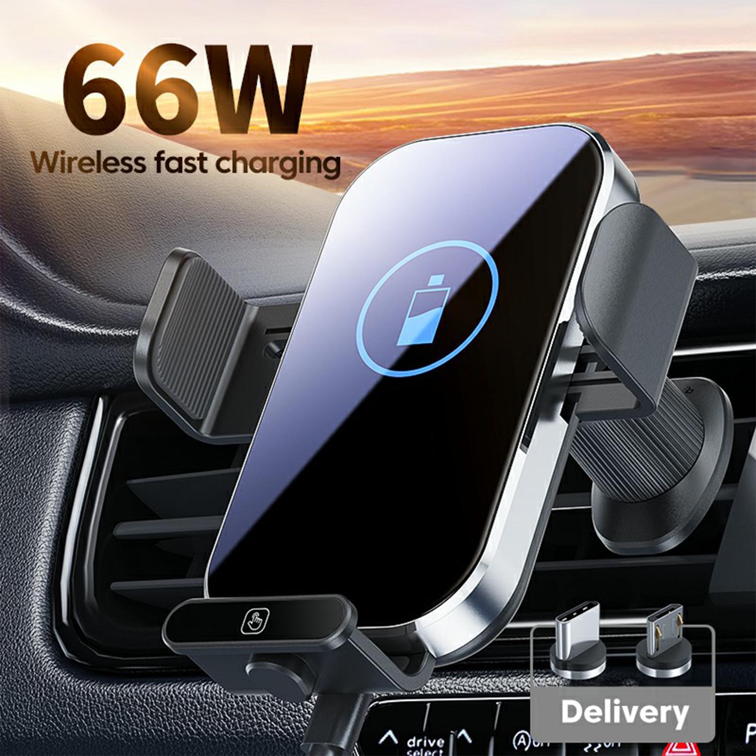 

X10s 66W High Power Intelligent Induction Car Air Vent Hook Wireless Charger Tarnish