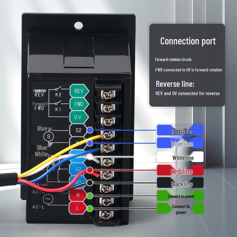 6-400W UX-52 AC Geared Motor Speed Controller with Stepless Control and Digital Display, 220V