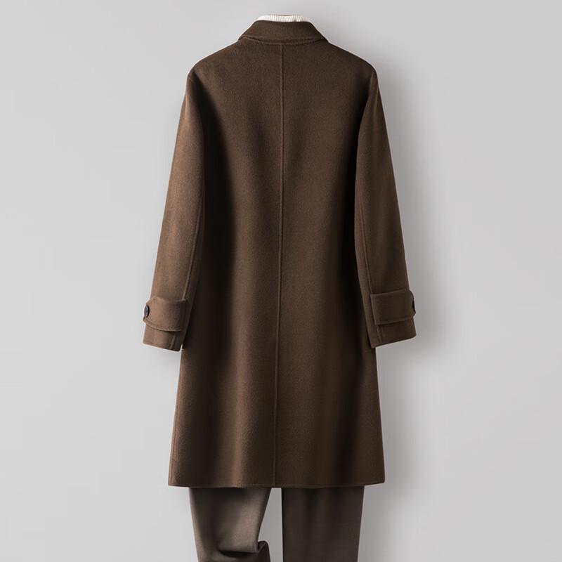 Fanzhen Men's 100% Wool Mid-Length Overcoat