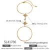 Trendy Star Zircon Pearl Shell One-piece Finger Wrist 18K Gold Plated Stainless Steel Chain Bracelet Fashion Jewelry