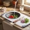 Cutting Board with Retractable Colander 50 Cm