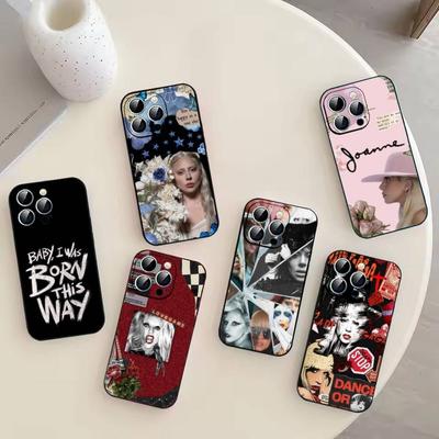 S-Singer L-Lady Gaga Phone Case For iPhone 17,16,15,14,13,12,11 Plus,Pro Max,XS,Soft Black Cover