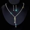 Funkelndes Strass- & Zirkon-Braut-Halsketten- und Ohrring-Set - Elegante Hochzeitsaccessoires