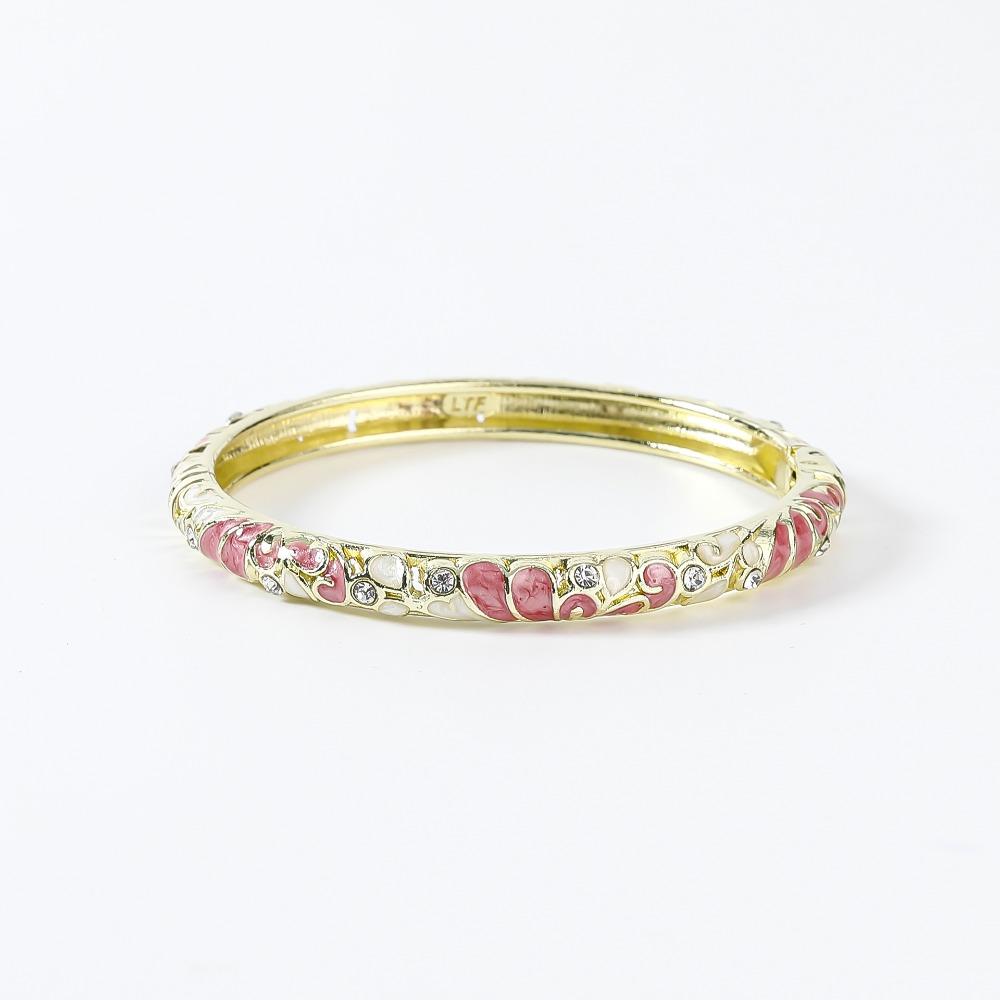 Enamel Vintage Cloisonne Bangle Traditional Women's Hand Bracelet Dainty Flower Bangle Ladies