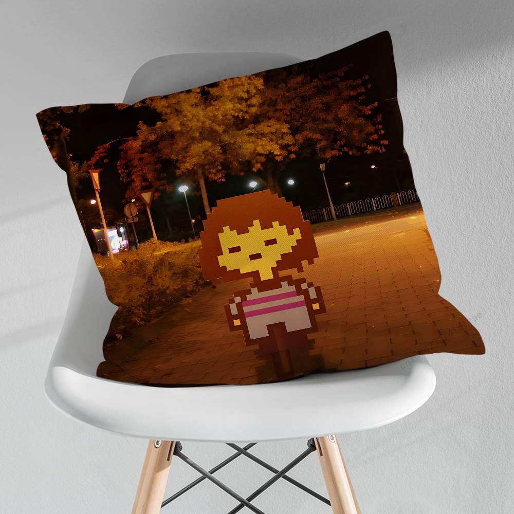 Game Frisk UUndertale Pillow Case For 30x30cm45x45cm55x55cm For Home Bedroom Decoration And Protector