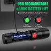 7-Function USB Rechargeable Magnetic Flashlight with Fluorescent Detection: Includes Red, White, Purple, and COB Strong Light with Focus.